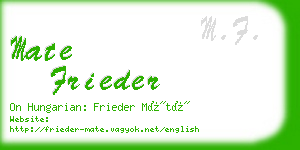 mate frieder business card